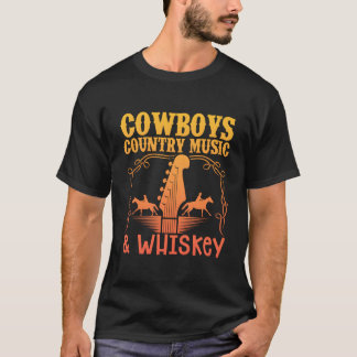 Cow Country Music And Whiskey Western Country Tシャツ