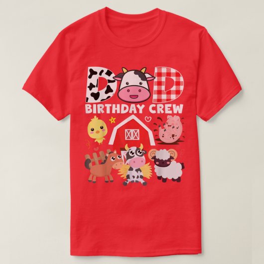Cow Dad Birthday Crew Farm Theme Animals Birthday Tシャツ (デザイン正面)