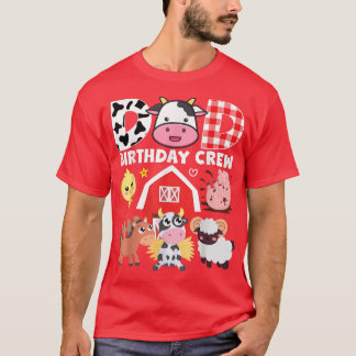 Cow Dad Birthday Crew Farm Theme Animals Birthday  Tシャツ