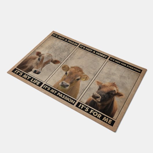 Cow Decor- Custom Personalized- Home Decor ドアマット (アングル)