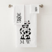 Cow Design Monogrammed バスタオルセット (インサイチュ)