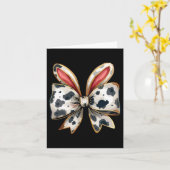 Cow Easter Bunny Ears Sticker  カード (黄色い花)