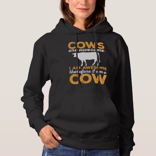 Cow Farm Animals Cows are Awesome パーカ (正面)