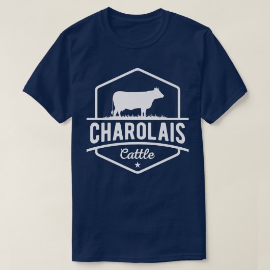 Cow Farmer  Charolais Cattle  Tシャツ (デザイン正面)