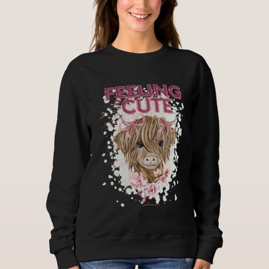 COW  FOR WOMEN GIRLS HIGHLAND COW FEELING CUTE BOH スウェットシャツ (正面)