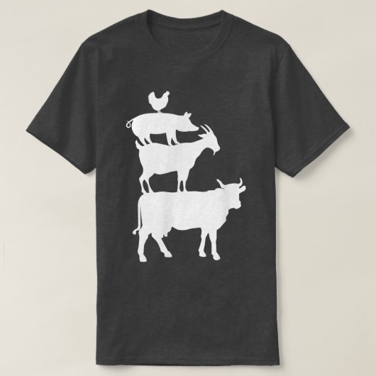 Cow Goat Pork Chicken Farmer Animal Country T-Shir Tシャツ (デザイン正面)