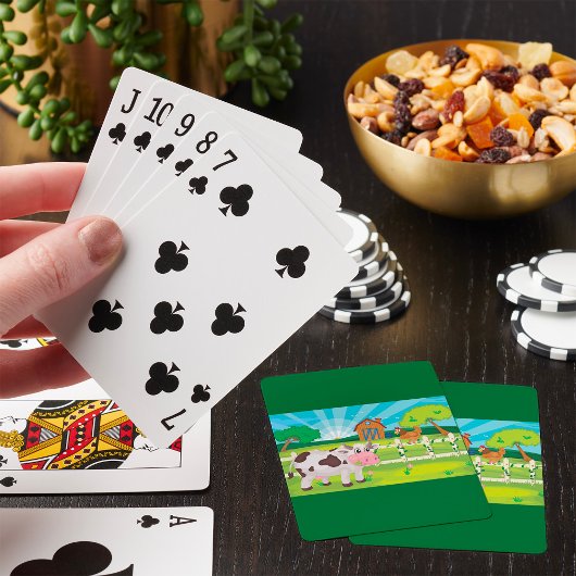 Cow Grazing On A Farm Animals Playing Cards トランプ