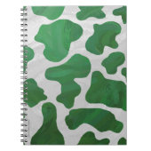 Cow Green & White プリント ノートブック (正面)
