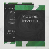 Cow Green & White モノグラム 招待状 (正面/裏面)
