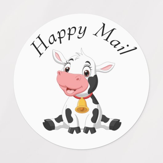Cow Happy Mailラベル ラベル (デザイン2)