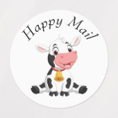 Cow Happy Mailラベル ラベル (デザイン1)