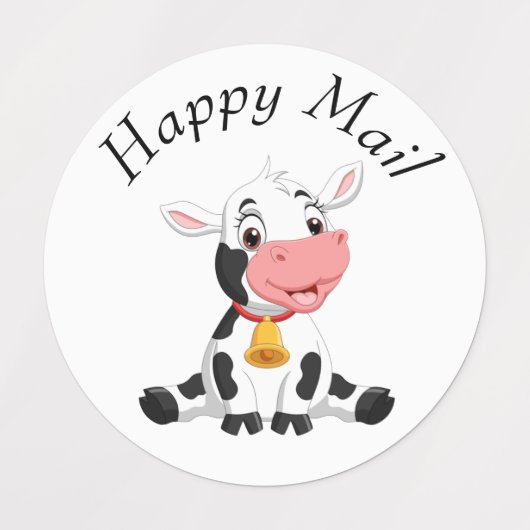 Cow Happy Mailラベル ラベル (デザイン1)