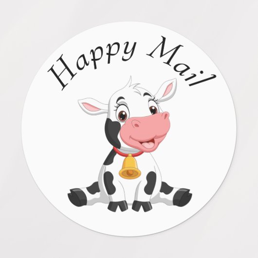 Cow Happy Mailラベル ラベル (デザイン3)