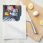 Cow & Haunted Barn キッチンタオル (四つ折り)