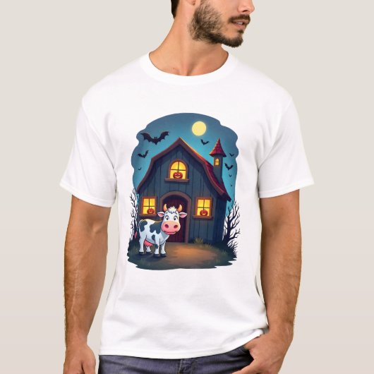 Cow & Haunted Barn Tシャツ (正面)