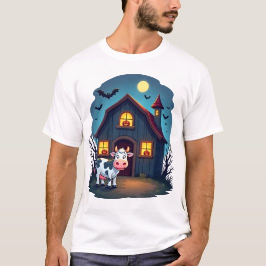 Cow & Haunted Barn Tシャツ (正面)