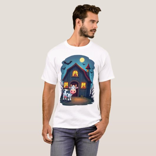 Cow & Haunted Barn Tシャツ (正面フル)