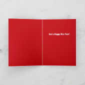 Cow in Santa Hat Mooo-y Christmas, Happy Moo Year シーズンカード (内部)