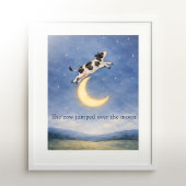 Cow Jumping Over the Moon – Nursery Rhyme Poster ポスター
