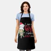 Cow Just A Girl Who Loves Cows Farmer Butcher エプロン (着用した状態)