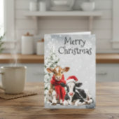Cow Merry Christmas Calf Babies カード