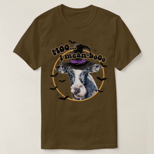 Cow Moo I Mean Boo Halloween Fall Tees For Farmer  Tシャツ (デザイン正面)