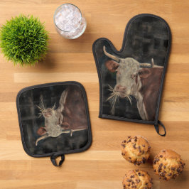 Cow Painting 鍋つかみ&鍋敷きセット