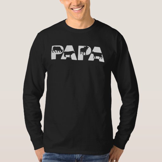 Cow Papa  Papa Cow Father s Day Tシャツ (正面)
