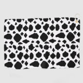 Cow Pattern Animal Print Black and White ゴルフタオル (横)