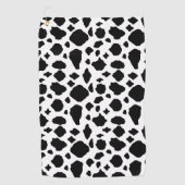 Cow Pattern Animal Print Black and White ゴルフタオル (正面)