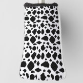 Cow Pattern Animal Print Black White ゴルフヘッドカバー (回転90)