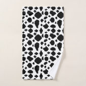 Cow Pattern Animal Print Black White Farmhouse バスタオルセット (ハンドタオル)