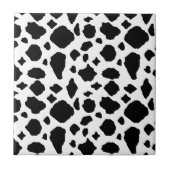 Cow Pattern Black and White Country タイル (正面)