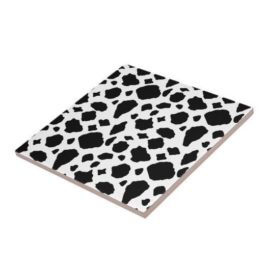 Cow Pattern Black and White Country タイル (側面)