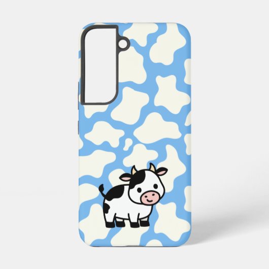 Cow Pattern in White on Light Blue with Cow Samsung Galaxyケース (裏面)