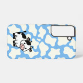 Cow Pattern in White on Light Blue with Cow Samsung Galaxyケース (裏面横)