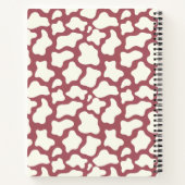 Cow Pattern in White on Red with Cow and Name ノートブック (裏面)