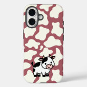 Cow Pattern in White on Red with Cow Case-Mate iPhoneケース (裏面)