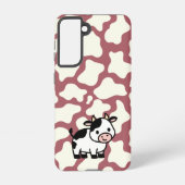 Cow Pattern in White on Red with Cow Samsung Galaxyケース (裏面)