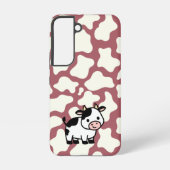 Cow Pattern in White on Red with Cow Samsung Galaxyケース (裏面)