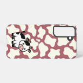 Cow Pattern in White on Red with Cow Samsung Galaxyケース (裏面横)