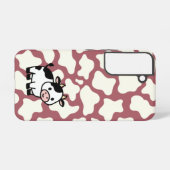 Cow Pattern in White on Red with Cow Samsung Galaxyケース (裏面横)