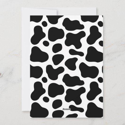 Cow Pattern Nugget Fast Food First Birthday 招待状 (裏面)