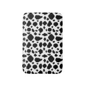 Cow Pattern Print Black White Country バスマット (正面縦)