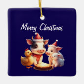 cow, pig, lamb and chicken Ornament セラミックオーナメント (正面)