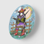 Cow Poke ラウンド壁時計 (傾斜)