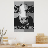 Cow Pop Art Poster in Black & White - Plant-Biased ポスター (キッチン)
