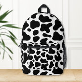 Cow print backpack, Black and white cow backpack プリントバックパック