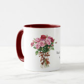 Cow Print Bow Pink Red Roses Valentine's Day マグカップ (正面左)