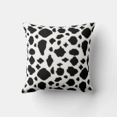 Cow Print Pattern Black and White クッション (裏面)